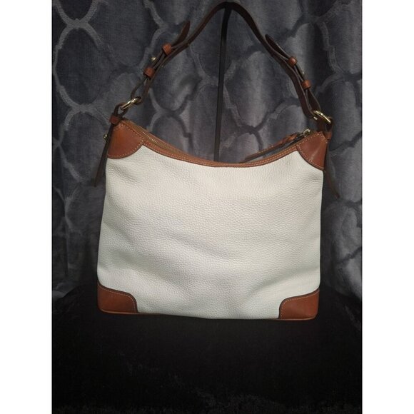 Dooney & Bourke White Peeble Grain Leather Hobo Shoulder Bag - Picture 3 of 8